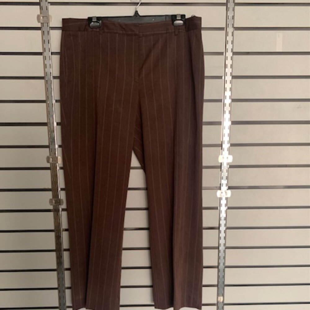 Jones New York Pants Womens Brown pinstripe 14